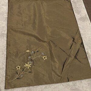 Designer Sue Wong Evening Scarf Shawl Runner Shiny Olive Green Hand Bead #9 NEW
